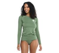 Body Glove Women's Smoothies Sleek Solid Long Sleeve Rashguard with UPF 50+ Rash Guard Shirt, Cactus, S