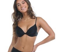 Body Glove Women's Smoothies Greta Solid Molded Cup Push Up Underwire Swimsuit Bikini Top, Black, M UK