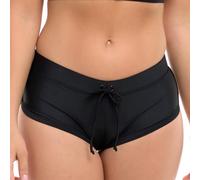 Body Glove Women's Smoothies Sidekick Solid Sporty Bikini Bottom Swimsuit Short, Black, XL