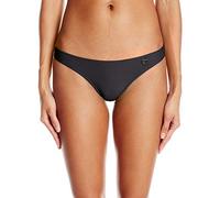 Body Glove Women's Smoothies Thong Solid Minimal Coverage Bikini Bottom Swimsuit, Black, Large