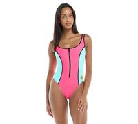 Body Glove Womens Time After Time One-piece Swimsuit - Zip Front, U-Back, Shelf Bra, Medium Coverage, Groove Bubble Gum, Medium