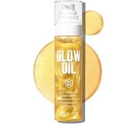 Body Glow Oil, Broad Spectrum SPF 50, Glitter Shimmer Sunscreen Body Oil Lotion with Sequin Mica, Lightweight Non-Sticky Moisturizer with Coconut, Skin Illuminator Glowing Results (Gold)