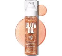 Body Glow Oil,Broad Spectrum SPF 50,Glitter Shimmer Sunscreen Body Oil Lotion with Sequin Mica,Lightweight Non-Sticky,Moisturizer,Skin Illuminator Glowing Results (02# Rose Gold)