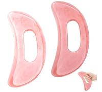 Body Gua Sha, 2pcs Gua Sha Tool Muscle Scraper Guasha Tool Face, Body Gua Sha for Cellulite and Toning with Handle, Gua Sha Stone Massage Guasha, Pressing Removal of Fatigue (Pink)