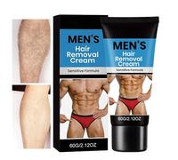 Body Hair Removal, Men’s Soothing Cream, Pubic Hair Remover, 100ml Lotion Formula, Quick Effective Solution, for Underarms Face Legs Back Chest Beard Mane Home Travel Salon