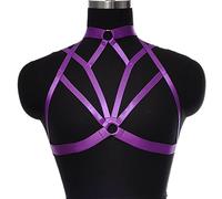 Body Harness Bra Set Dark Purple Lingerie Belts Hollow Out Triangle Frame Bondage Top Plus Size Goth Dance Rave Bustier Garter (Color : Army Green, Size : One Size)