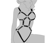 Body Harness Women Fashion Full Strappy Strap Harness Bra Chest Waist Cage Belt Sex Bondage Harness Punk Gothic Adjustable Plus Women Erotic Bondagewear Lingerie Harness Cosplay Rave Halloween Outfit
