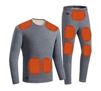 Body Heating Suit Mens,Heated Body Warmer Clothings Thermal Underwear Set USB Electric Rechargeable Heated Body Suit Winter Warm Fleece Lined Matching Suit(No Power Bank)