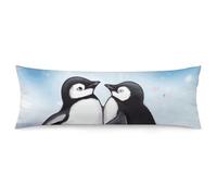Body I Love Penguins Pillowcase Long Pillow Pillowcases Polyester Microfiber Pillow Cover with Hidden Zipper Closure Machine Washable Soft Breathable Cushion Cover