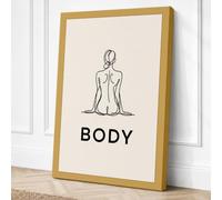 Body in Stillness Minimalist Canvas Wall Art Print 36x24 Inch (91 x 61 cm)