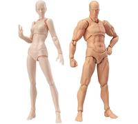 Body Kun Doll, Artists Manikin Blockhead Jointed Mannequin Drawing Figures for Figure Model Male+Female Set (Skin Color)