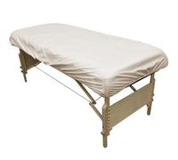 Body Linen Protective Massage Table Cover - Reusable Massage Table Barrier with Wipe Clean Surface. Waterproof PUL Material, Machine Washable. Protects Massage Table, Warmer and Pad - 1 Pack - Natural