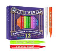 Body Markers for Skin Washable 12-pieces UV-Activated Makeup Coloring