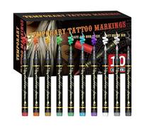 Body Markers - Temporary Marker | Stencils, Body Marker Pen, Face Painting, 10 Colours, Washable Face Painting for Kids, Teens, Adults, Women, Halloween, Cosplay, Fe