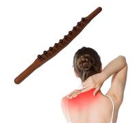 Body Massage Gua Sha Tools, Double Row 20 Beads Point, Beauty Salon Household Use Natural Beech Wood for for Back, Shoulders, Abdomen & Fascia (Carbonized) (Carbonizated)
