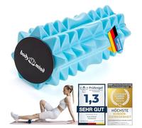 Body & Mind® mini Fascia roll - Compact Massage roll for targeted Fascia Training; Ideal for feet, Knees, Neck & Other Muscle Groups; 15 x 6 cm (Blue)