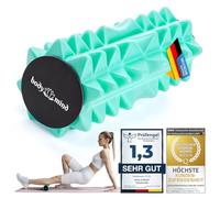 Body & Mind® mini Fascia roll - Compact Massage roll for targeted Fascia Training; Ideal for feet, Knees, Neck & Other Muscle Groups; 15 x 6 cm (Green)
