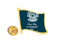 Body Mind Shaping Culture Golden Metal Flag Lapel Pin Badge