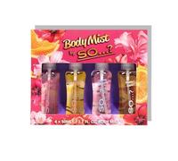 Body Mist by SO...? Gift Set - 4 Scents Travel Size Collection | Candy Floss, Vanilla, Cherry Blossom & Pistachio Caramel | 50mL Each