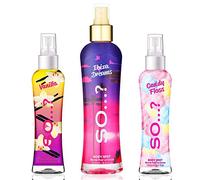 Body Mist by So…? Womens Candy Floss & Vanilla (100ml), Ibiza Dreams (200ml) Body Mist Mixed Fragrance Spray Bundle (Pack of 3)