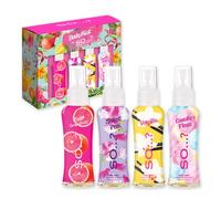Body Mist By So…? Womens Mini Body Mist Gift Set, with Pink Grapefruit, Vanilla, Candy Floss & Sweet Pea, Fragrance Spray Set (4x50ml)