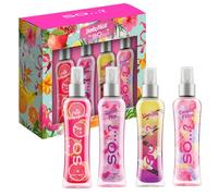 Body Mist by So…? Womens Mini Mist Pink Grapefruit, Sweet Pea, Vanilla, Candy Floss Mixed Fragrance Gift Set 4x100ml