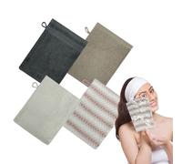 Body Mitt - 8.66 Inch 4 Piece Cotton Body Scrub Mitt Set | Absorbent Bath Washcloth Gloves, Soft Skin Care Towel for Women Men Kids Travel Hand Face