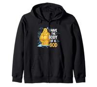 Body of a God Funny Buddha Sarcastic Ancient Deity Zip Hoodie