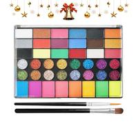 Body Paint, 42 Colors Water Based Paint with Brushes, Professional Makeup Facepaint for Christmas Party Carnival School Events Halloween Festivals Birthday Stage Performance