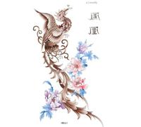 Body painting fake tattoos Watertight male and female sexy phoenix peony