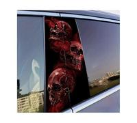 Body Parts 2 PCS Car Window Pillar Stickers Blood-Flame Skulls Glossy Protective Polyethylene Film