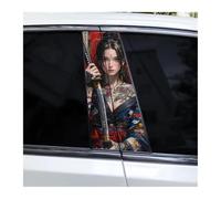 Body Parts 2pcs Car Center Pillar Sticker Dragon Pattern Warrior Auto B-Pillar Waterproof Protective Film(F)