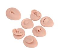 Body Piercing Practice Model, Fake Tongue Piercing Simulation Silicone Ear Eye Nose Mouth Tongue and Belly Button Model for Novice Piercer (Medium Skin Color)