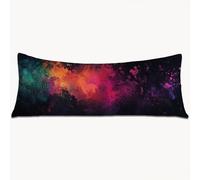 Body Pillow Case 120 x 40 cm Long Bolster Pillow Cover Black Double Sided Printing Headboard Cushion Purple, Velvet Extra Large Pillowcases with Invisible Zipper Machine Washable, Home Decor 1Y-695