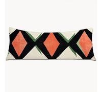 Body Pillow Case 145 x 40 cm Long Bolster Pillow Cover Red Double Sided Printing Headboard Cushion Black, Velvet Extra Large Pillowcases with Invisible Zipper Machine Washable, Home Decor 1Y-641
