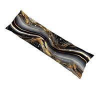 Body Pillow Case 145 x 40cm Long Bolster Pillowcase Grey with Invisible Zipper Extra Large Pillowcase Marble Pattern, Double Sided Printing Velvet Pillow Cover, Machine Washable, Home Decor bz-123