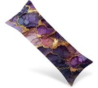 Body Pillow Case 150 x 50 cm Long Bolster Pillow Cover Purple Double Sided Printing Headboard Cushion Marble, Velvet Extra Large Pillowcases with Invisible Zipper Machine Washable, Home Decor 1Y-1971