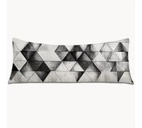 Body Pillow Case 90 x 30 cm Long Bolster Pillow Cover Black Double Sided Printing Headboard Cushion Geometry, Velvet Extra Large Pillowcases with Invisible Zipper Machine Washable, Home Decor 1Y-699