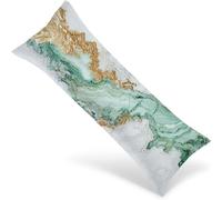 Body Pillow Case 90 x 30 cm Long Bolster Pillow Cover Green Double Sided Printing Headboard Cushion Gold, Velvet Extra Large Pillowcases with Invisible Zipper Machine Washable, Home Decor 1Y-1713