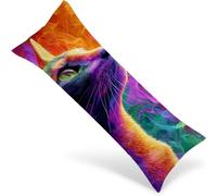 Body Pillow Case 90 x 30 cm Long Bolster Pillow Cover Purple Double Sided Printing Headboard Cushion Cat, Velvet Extra Large Pillowcases with Invisible Zipper Machine Washable, Home Decor 1Y-1951