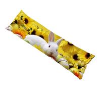 Body Pillow Case 90 x 30cm Long Bolster Pillowcase Rabbit Invisible Zipper Extra Large Pillowcase Animal, Double Sided Printing Linen Pillow Cover, Side Sleeper Machine Washable, Home Decor bz-637