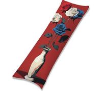 Body Pillow Cases 160 x 50 cm Side Sleeper Pillow Rose Rectangle Cushion Covers 160 x 50 cm Red Double Sided Printing Velvet Cushions,Invisible Zipper for Sofa Bedroom Decor Gifts foy Women EL-1367