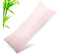Body Pillow Cases Cover, Bamboo Rayon Pink Body Pillowcases with Zipper Closure, Cooling and Breathable Pillow Case for Hot Sleepers and Night Sweats, 20x54 inches