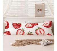 Body Pillow Cover 12x36 In, Simple Cushion Covers Strawberry Cushions, Pregnancy Pillow Protectors Velvet Decorative Pillows, Double Sided Printing and Invisible Zipper for Room Decor, Model1262