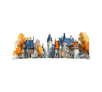 Body Pillow Cover 12x36in Long Lumbar Throw Pillow Covers Decorative Soft Bedding Pillowcase Small Town Architecture Cushion Pillow Case for Bedroom Couch Bed Living Room Home Decor Pack of 1 g-893