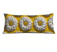 Body Pillow Cover 16 x 58 inch Pillow Cases Yellow Pillowcase Linen Cushion Covers with Double Sided Printing Smooth Invisible Zipper Decorative Pillows Daisy for Room Decor Bedroom Bed T-9469