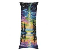 Body Pillow Cover 16x58 Inch Aurora Side Sleeper Pillow Cover 40 x 145 cm, Abstract Cushion Covers Velvet Pillowcases Double-Sided Printing with Invisible Zipper for Bed Sofa Home Decor, Model1978