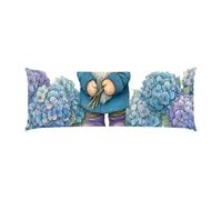 Body Pillow Cover 16x58in Dwarf Hydrangea Flower Long Pillowcase Protector Velvet with Zipper Decor Bedding Pillowcase Rectangle Soft Cushion Covers for Bed, Decor Pillow Case for Pregnancy/Baby g1009