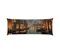 Body Pillow Cover 16x58in Long Lumbar Throw Pillow Covers Decorative Soft Bedding Pillowcase Venice Night Scene Cushion Pillow Case for Bedroom Couch Bed Living Room Home Decor Pack of 1 g-852