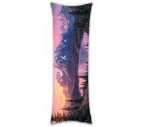 Body Pillow Cover 16x58in Pillows Case Mountains And Waters Long Pillow Cases Protector with Zipper Decorative Bedding Pillowcase Velvet Cushion Covers for Pregnancy Maternity Women Side Sleeper b-756